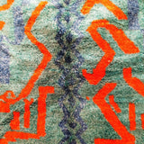 MyTindy Zig Green and Red Moroccan Rug, view 4