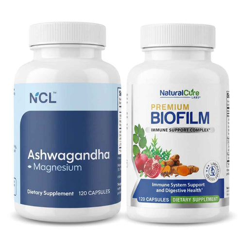 Natural Cure Labs Ashwagandha & Biofilm Immune Support Bundle (120ct)