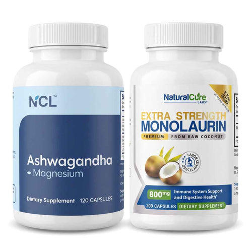 Natural Cure Labs Ashwagandha & Extra Strength Monolaurin Bundle (120ct)