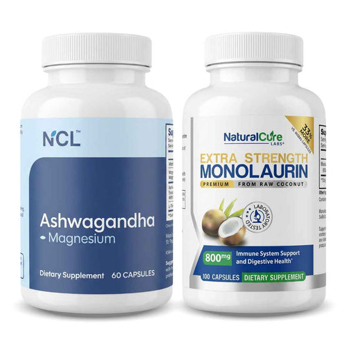 Natural Cure Labs Ashwagandha & Extra Strength Monolaurin Bundle (60ct)