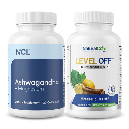 Natural Cure Labs Ashwagandha & Level Off Glucose Support Bundle (120ct)