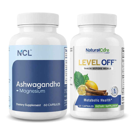 Natural Cure Labs Ashwagandha & Level Off Glucose Support Bundle (60ct)