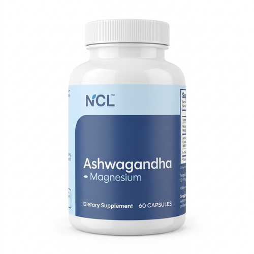 Natural Cure Labs Premium KSM-66 Ashwagandha with Magnesium, L-Theanine & B6 60-ct