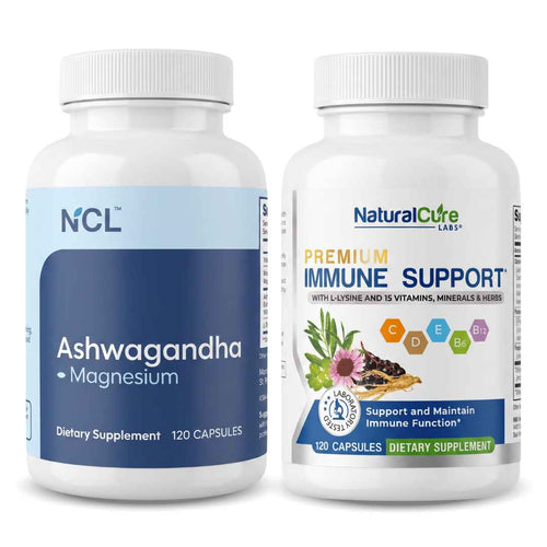 Natural Cure Labs Ashwagandha & Premium Immune Support Bundle (120ct)
