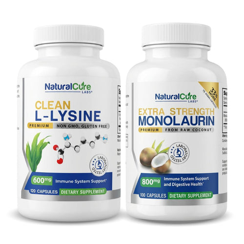 Natural Cure Labs Clean L-Lysine & Extra Strength Monolaurin 800mg