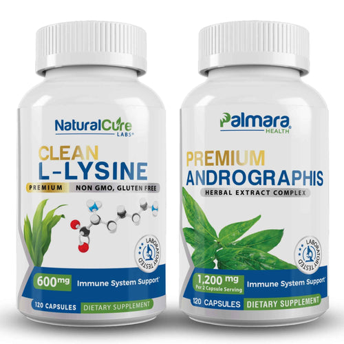 Natural Cure Labs Clean L-Lysine 600mg & Premium Andrographis Extract