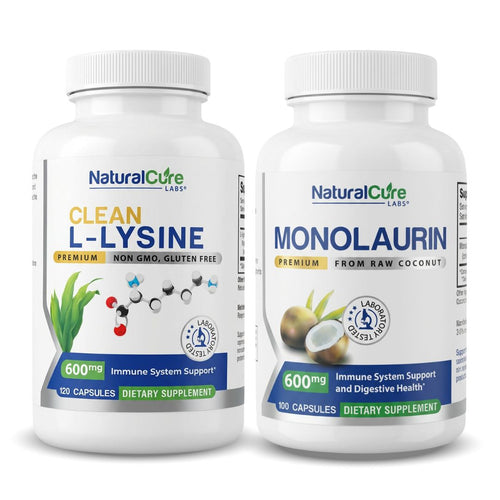 Natural Cure Labs Clean L-Lysine & Premium Monolaurin 600mg