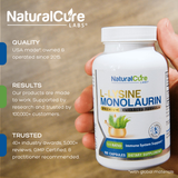 Natural Cure Labs L-Lysine with Monolaurin 600mg & Biofilm Immune Complex, view 2
