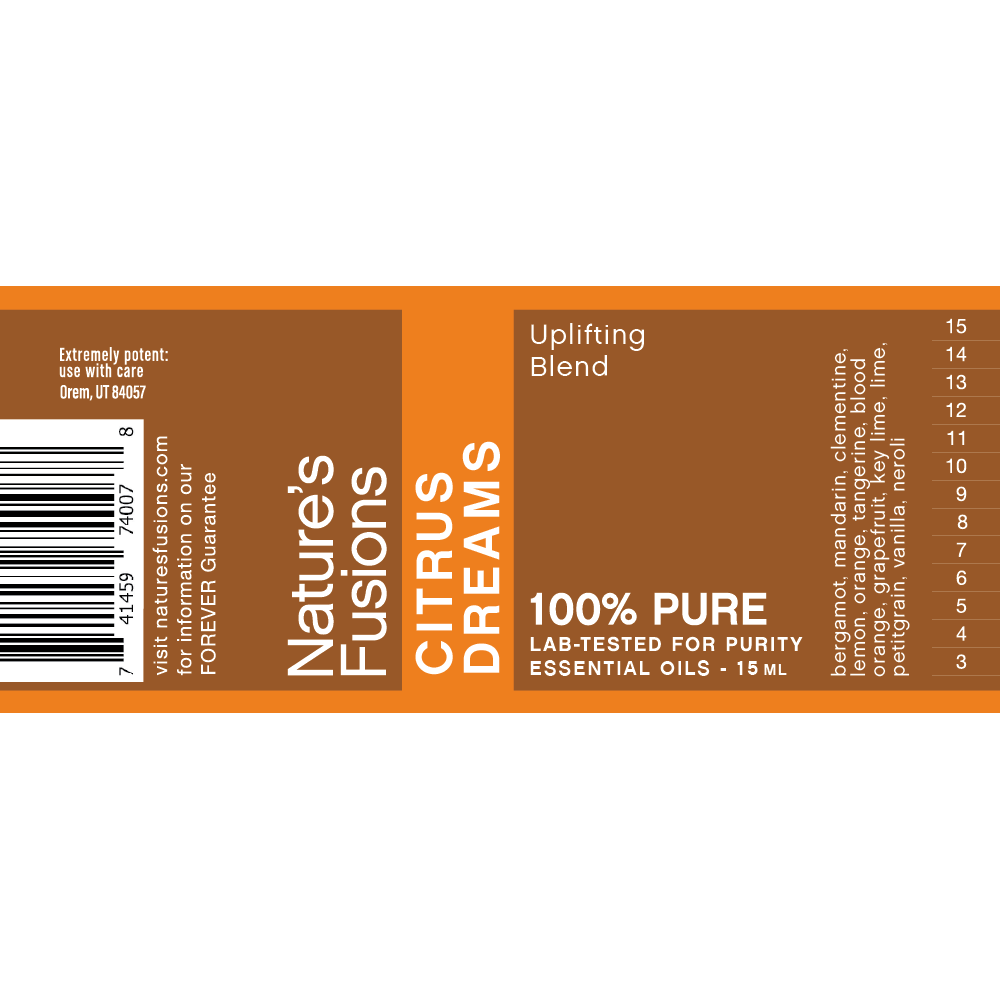 Nature's Fusions Uplifting (Citrus Dreams) Essential Oil Blend 15ml, view 5