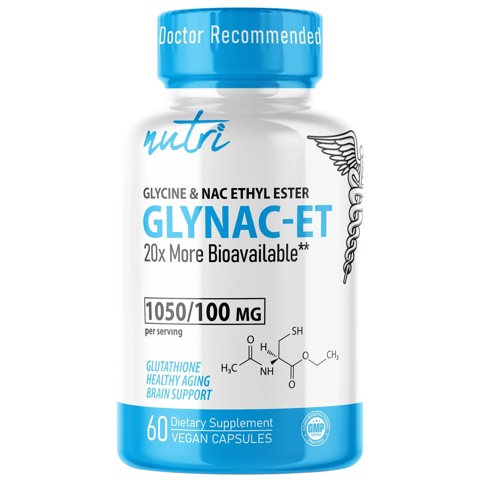 Nature's Fusions Nutri GlyNACET 100 mg 1050/100 mg โ 60 Count