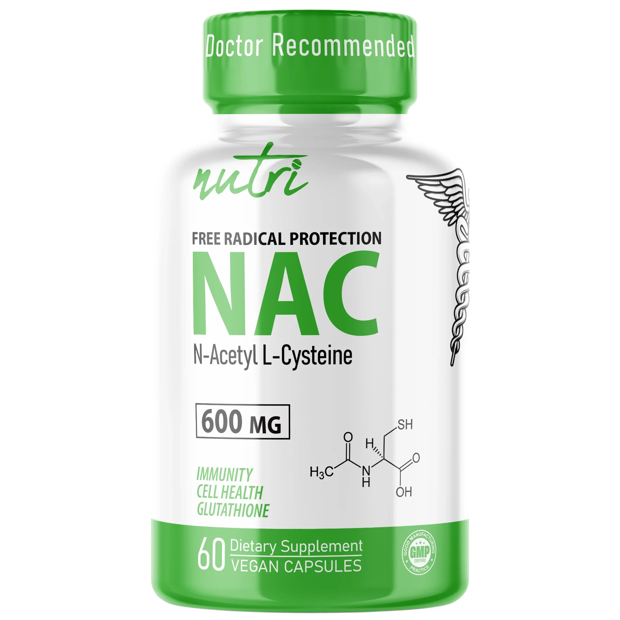Nature's Fusions Nutri NAC (N-Acetyl L-Cysteine) 600 mg โ 60 Count