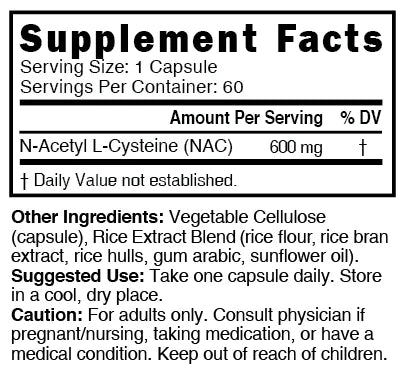 Nature's Fusions Nutri NAC (N-Acetyl L-Cysteine) 600 mg – 60 Count, view 4
