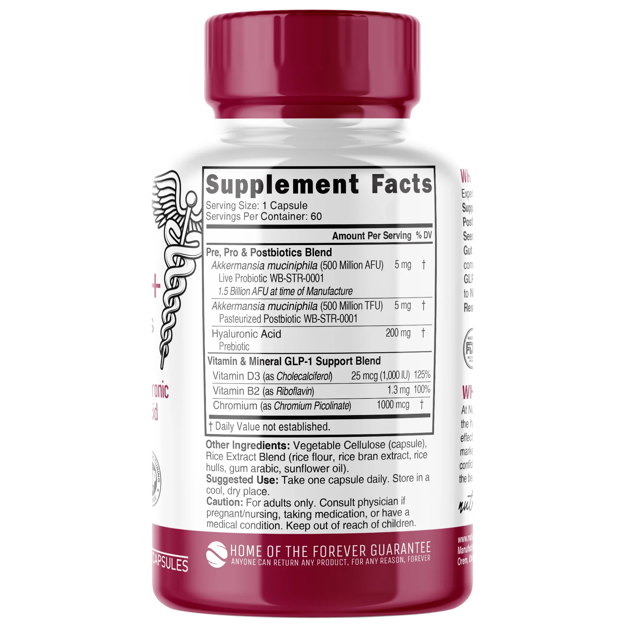 Nature's Fusions Nutri Akkermansia GLP-1 1 Billion AFU – 60 Count, view 2