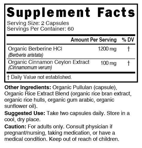 Nature's Fusions Nutri Berberine+ Organic with Cinnamon Ceylon 1300 mg – 120 Count, view 4