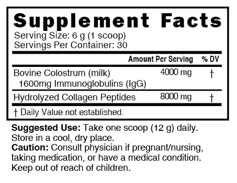 Nature's Fusions Nutri Colostrum + Collagen 4/8 g Unflavored Powder – 360 g Tub, view 4