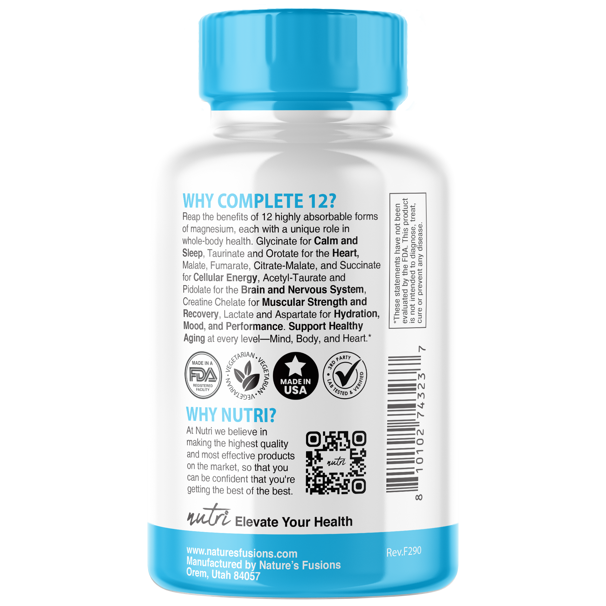 Nature's Fusions Nutri Magnesium Complete 12 Complex 420 mg – 120 Count, view 3