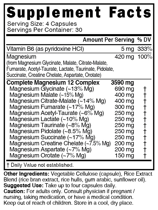 Nature's Fusions Nutri Magnesium Complete 12 Complex 420 mg – 120 Count, view 4