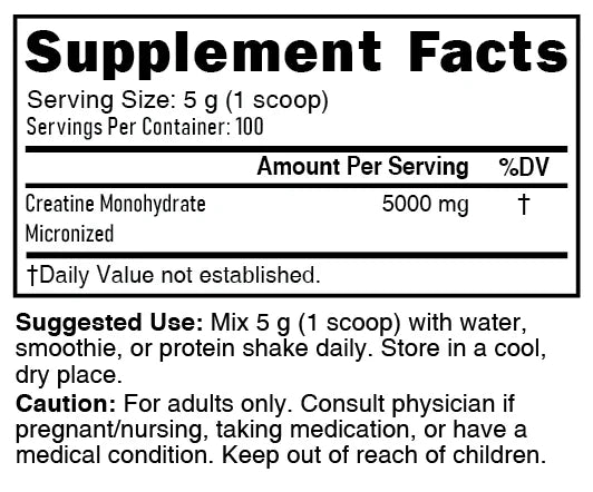 Nature's Fusions Nutri Creatine 5000 mg Unflavored Powder – 500 g Tub, view 4