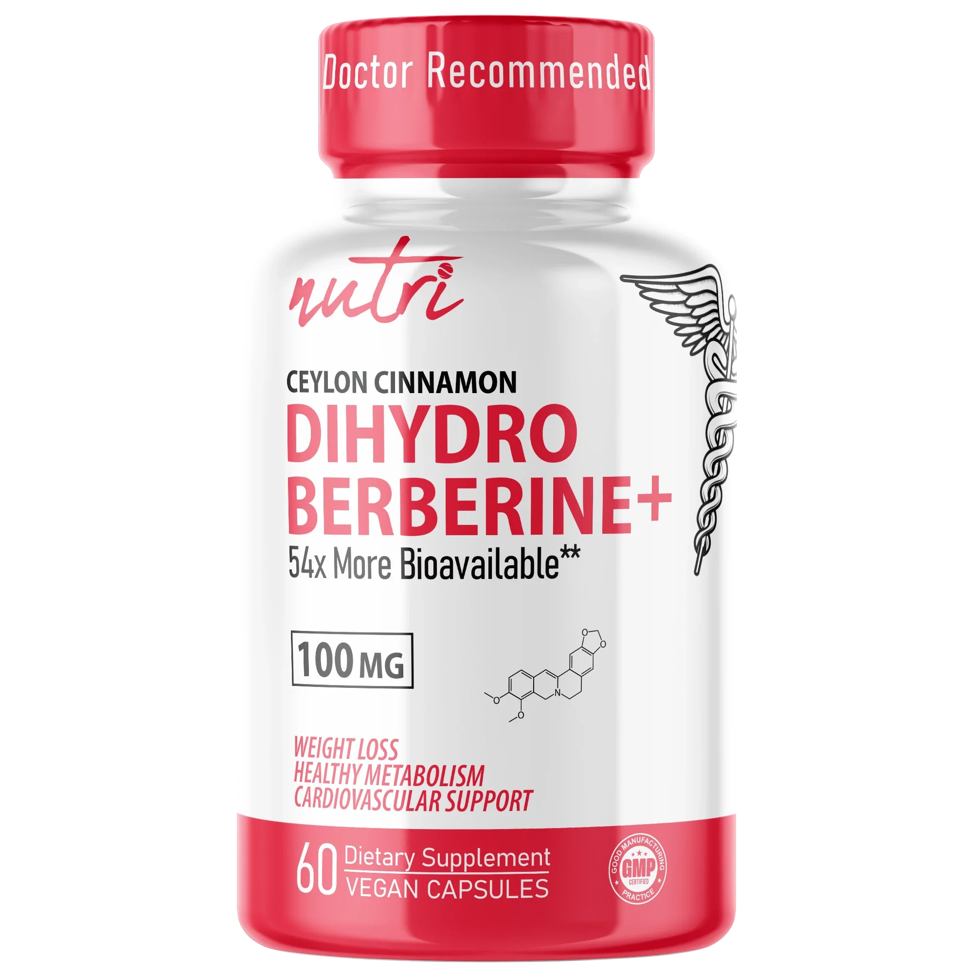 Nature's Fusions Nutri Dihydroberberine with Ceylon Cinnamon 100 mg – 60 Count