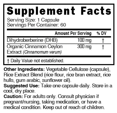 Nature's Fusions Nutri Dihydroberberine with Ceylon Cinnamon 100 mg – 60 Count, view 4