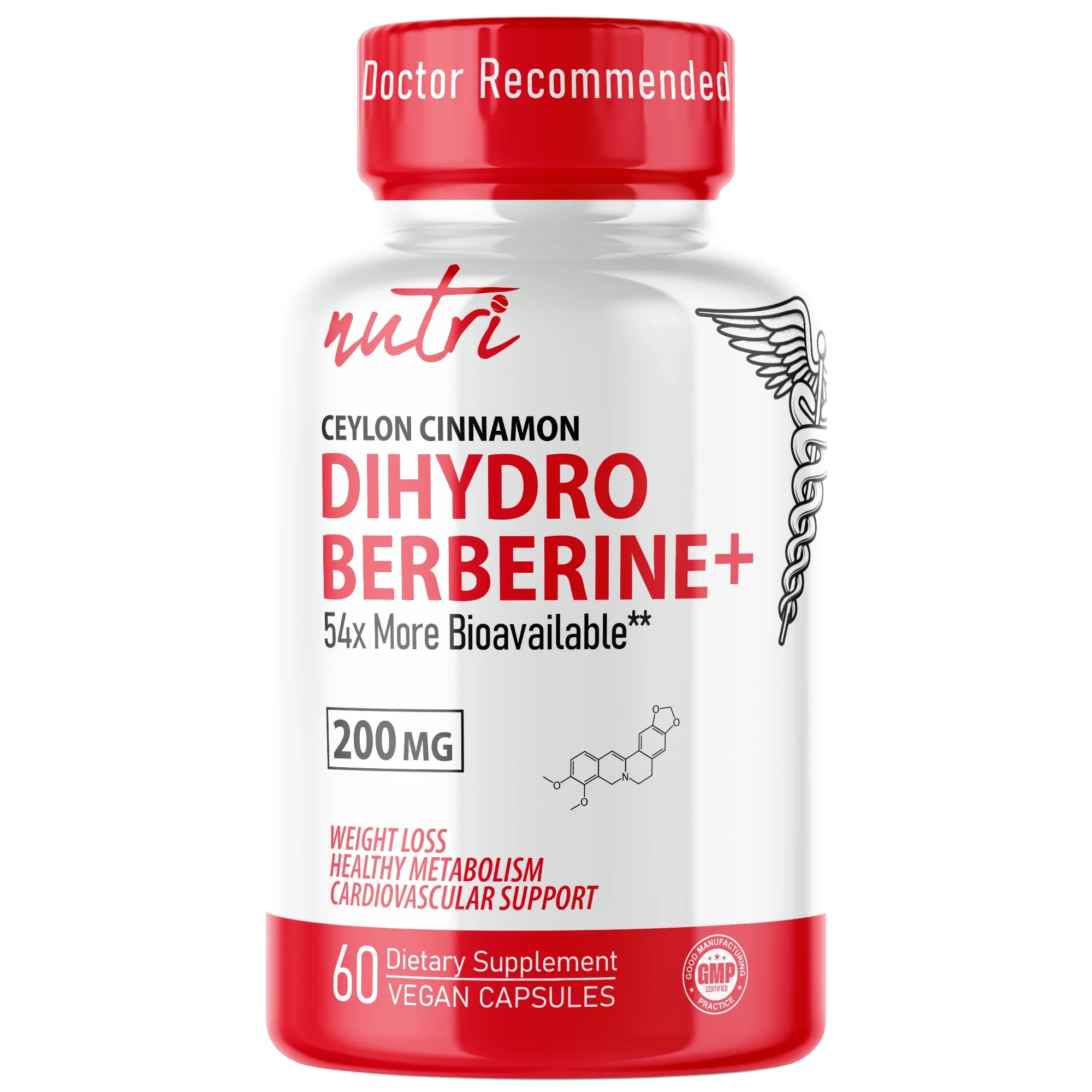Nature's Fusions Nutri Dihydroberberine with Ceylon Cinnamon 200 mg โ 60 Count