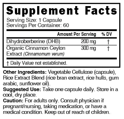 Nature's Fusions Nutri Dihydroberberine with Ceylon Cinnamon 200 mg – 60 Count, view 4