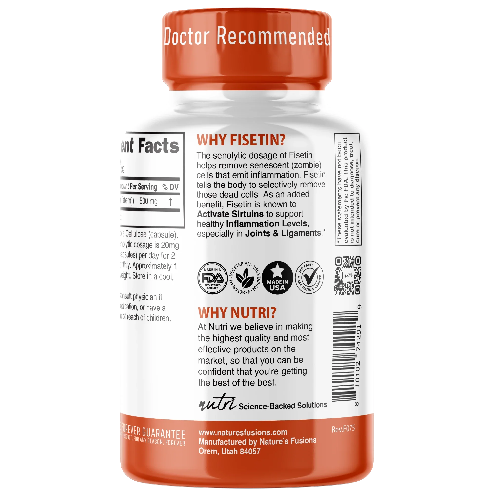 Nature's Fusions Nutri Fisetin 500 mg – 32 Count, view 3