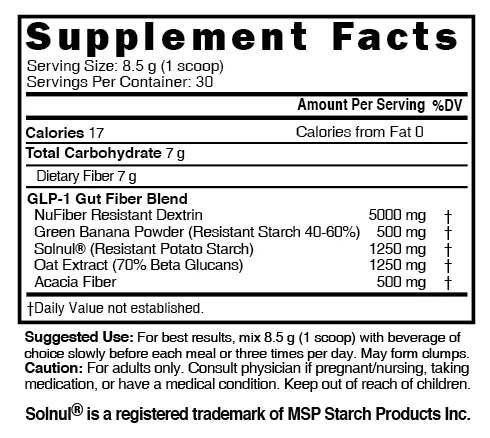 Nature's Fusions Nutri GLP-1 Gut Support Fiber Boost (7 g serving) Unflavored Tub 255 g, view 4