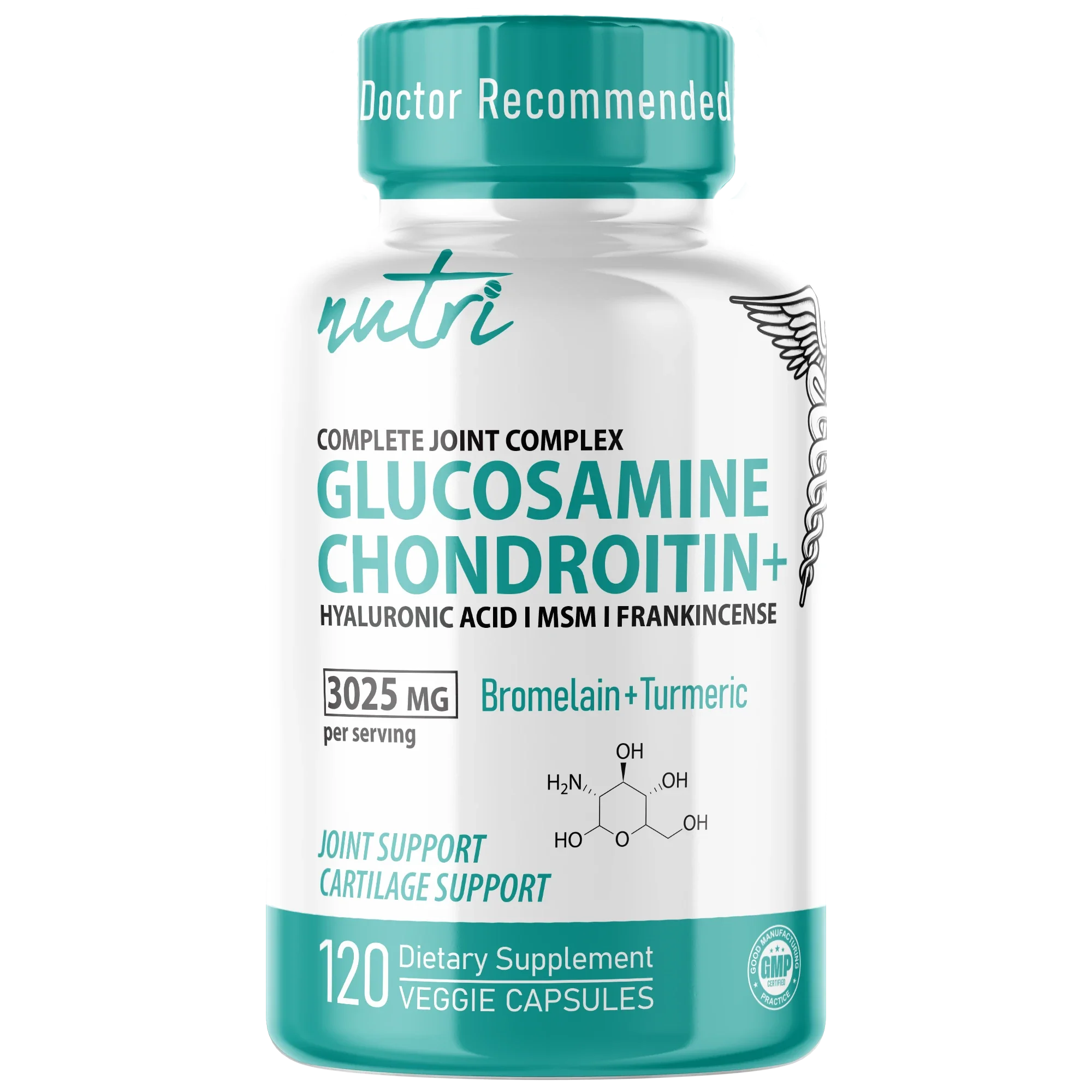 Nature's Fusions Nutri Glucosamine Chondroitin Complete Joint Complex w/ MSM+ 3025 mg โ 120 Count