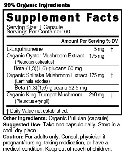 Nature's Fusions Nutri Ergothioneine Mushroom Complex 5/600 mg – 60 Count, view 4