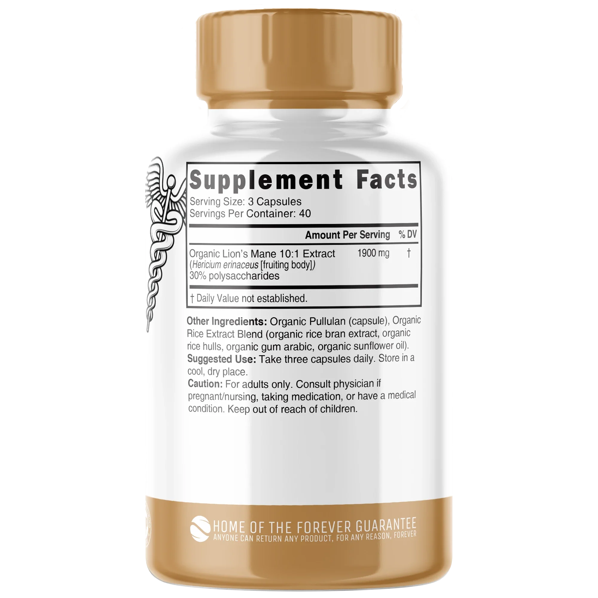 Nature's Fusions Nutri Lion’s Mane Extract 1900 mg – 120 Count – Organic, view 2