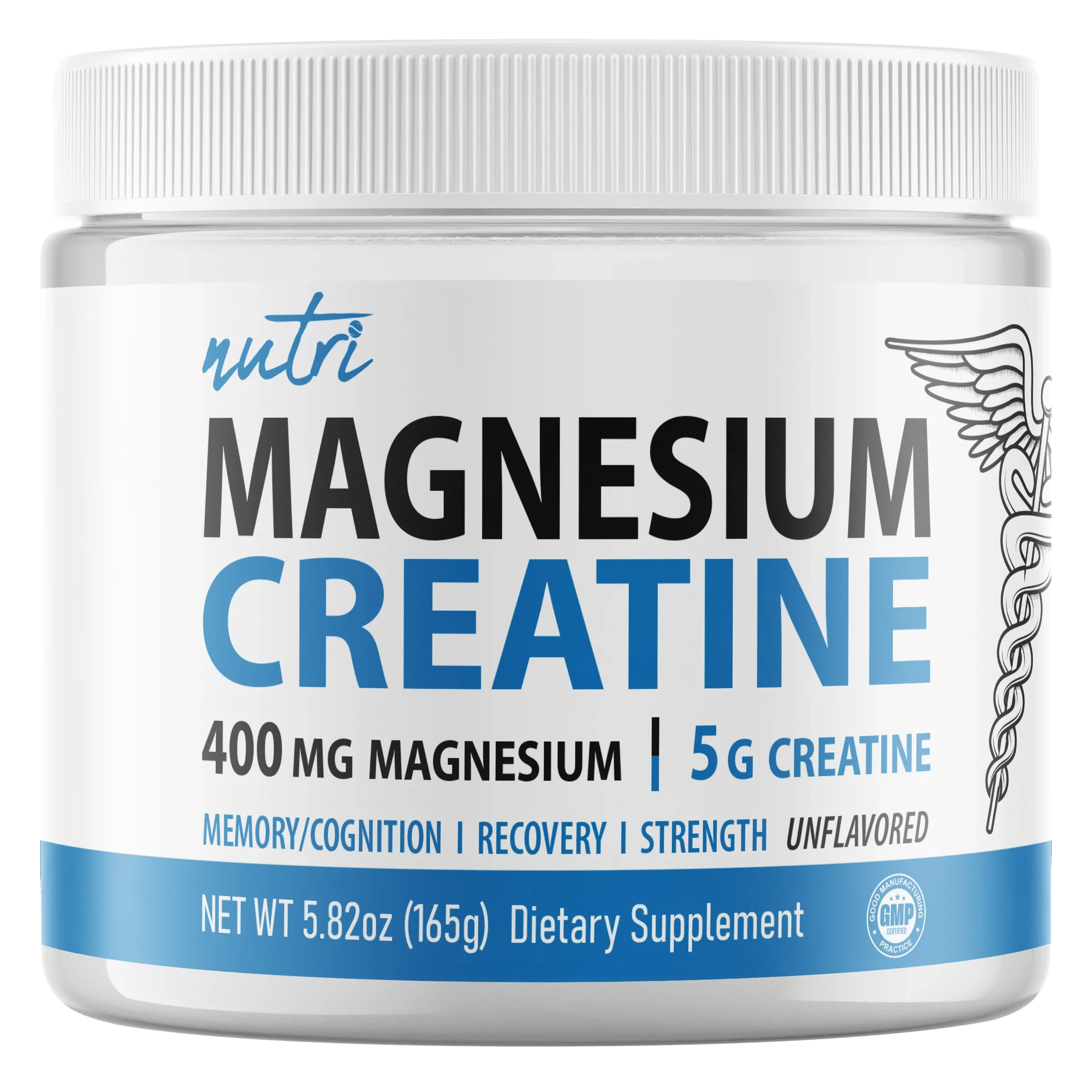 Nature's Fusions Nutri Magnesium Creatine 400 mg / 5 g Unflavored Powder – 165 g Tub