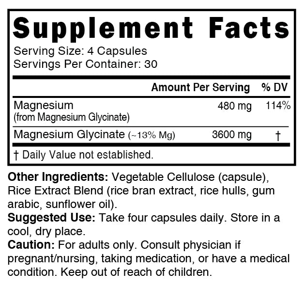 Nature's Fusions Nutri Magnesium Glycinate (High Absorption) 480 mg – 120 Count, view 4