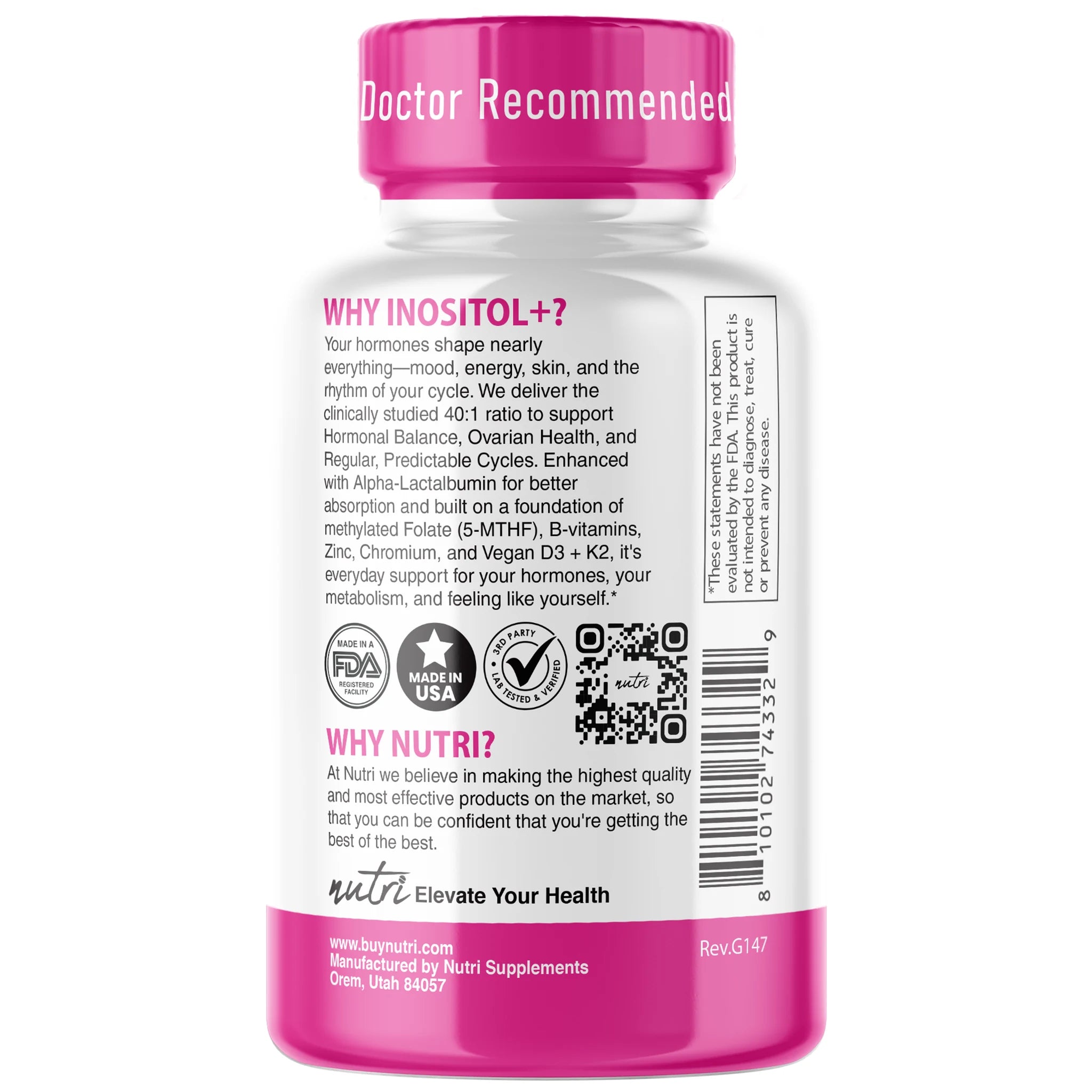 Nature's Fusions Nutri Myo & D-Chiro Inositol Plus Complex 2050 mg – 90 Count, view 3