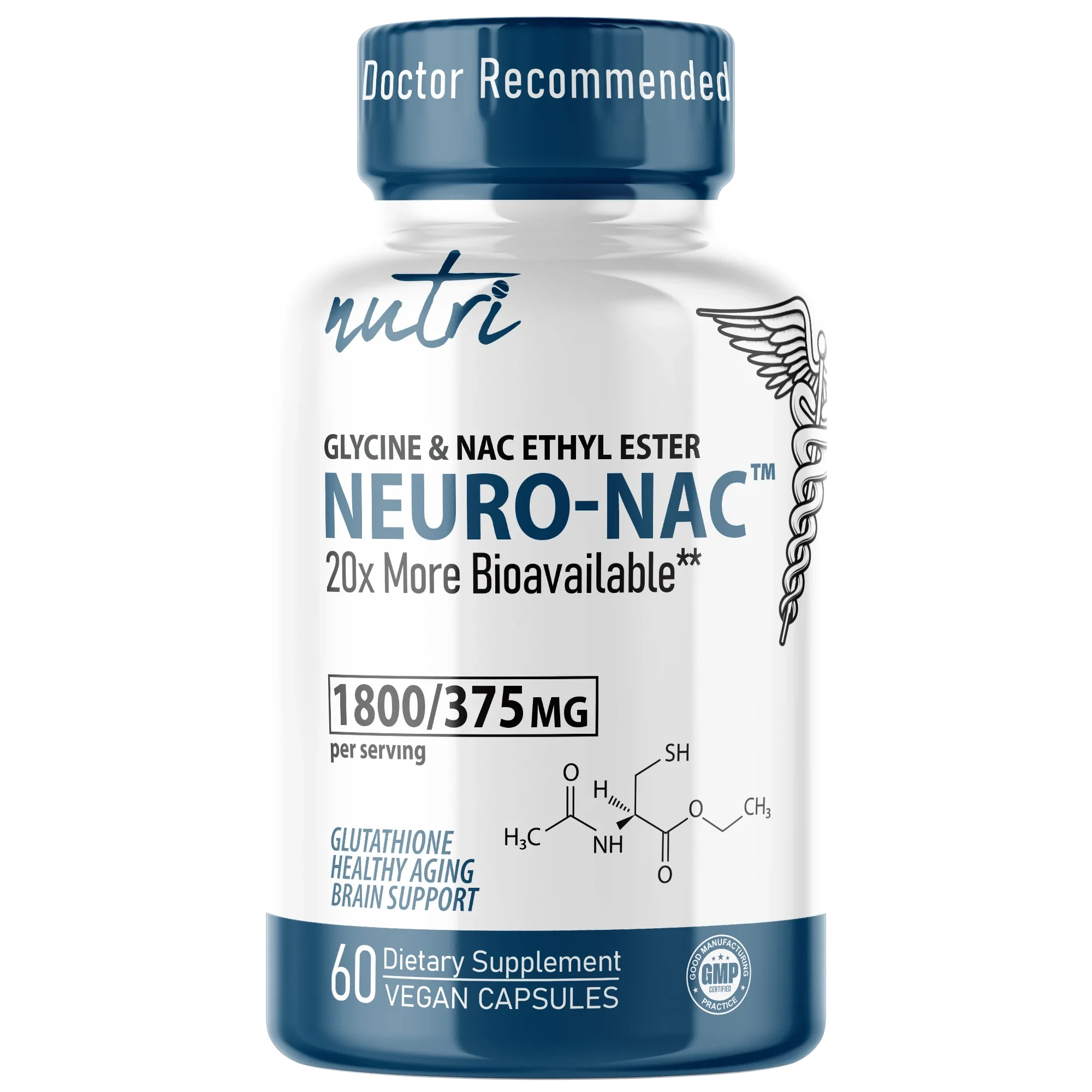 Nature's Fusions Nutri Neuro-NAC 375 mg Extra Strength 1800/375 mg – 60 Count