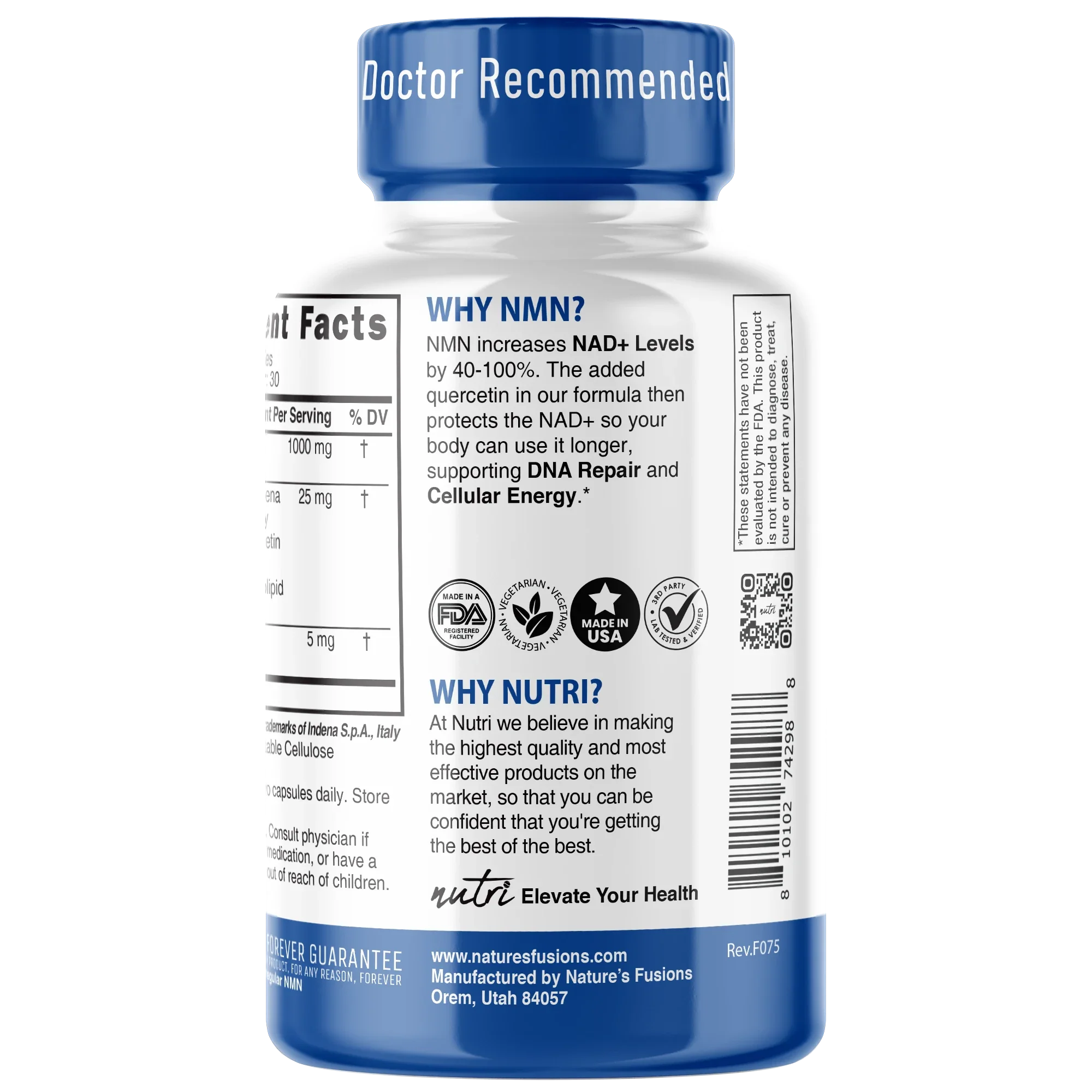 Nature's Fusions Nutri NMN 1000 mg Max Strength (Nicotinamide Mononucleotide) – 60 Count, view 3