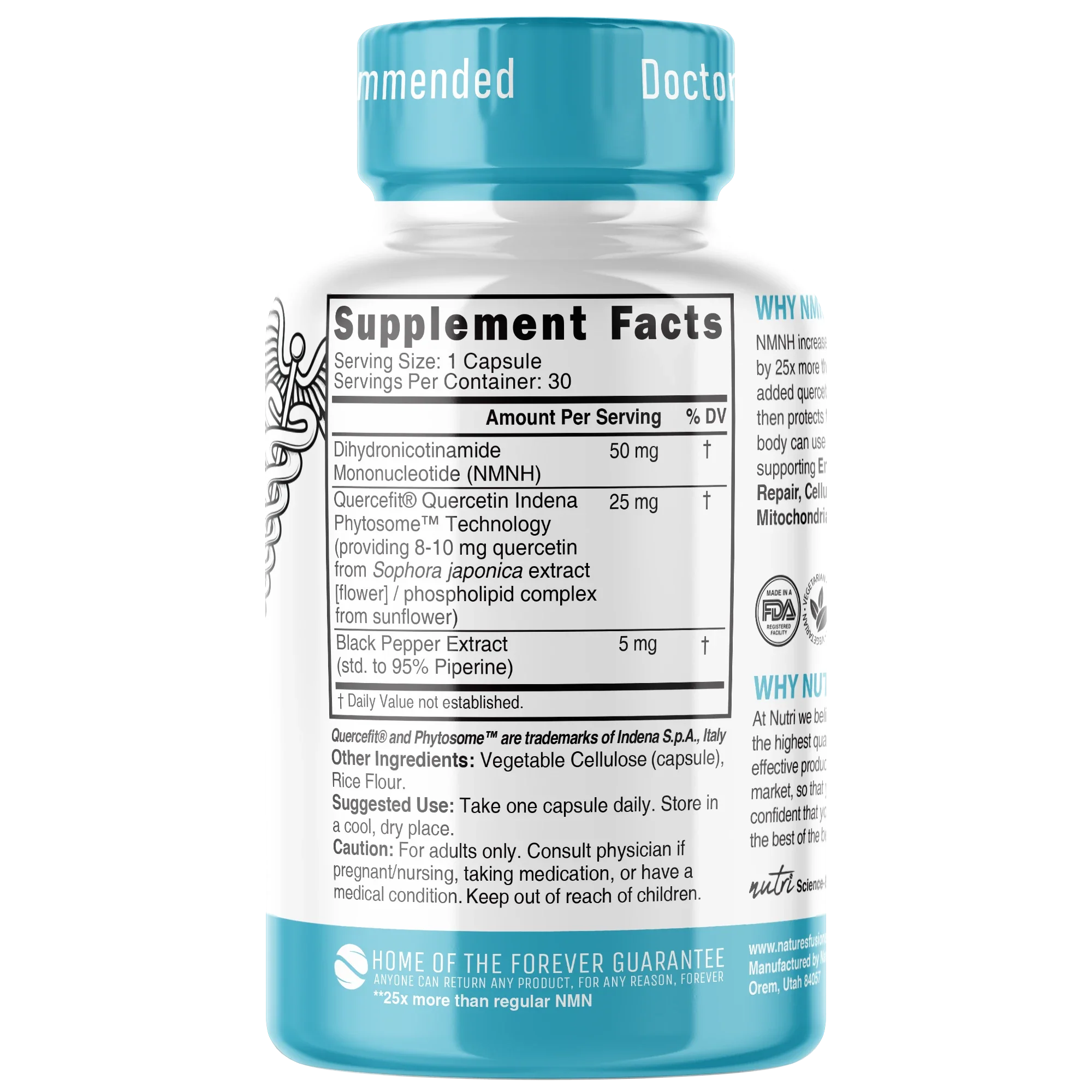 Nature's Fusions Nutri NMNH 50 mg (Dihydronicotinamide Mononucleotide) – 30 Count, view 2