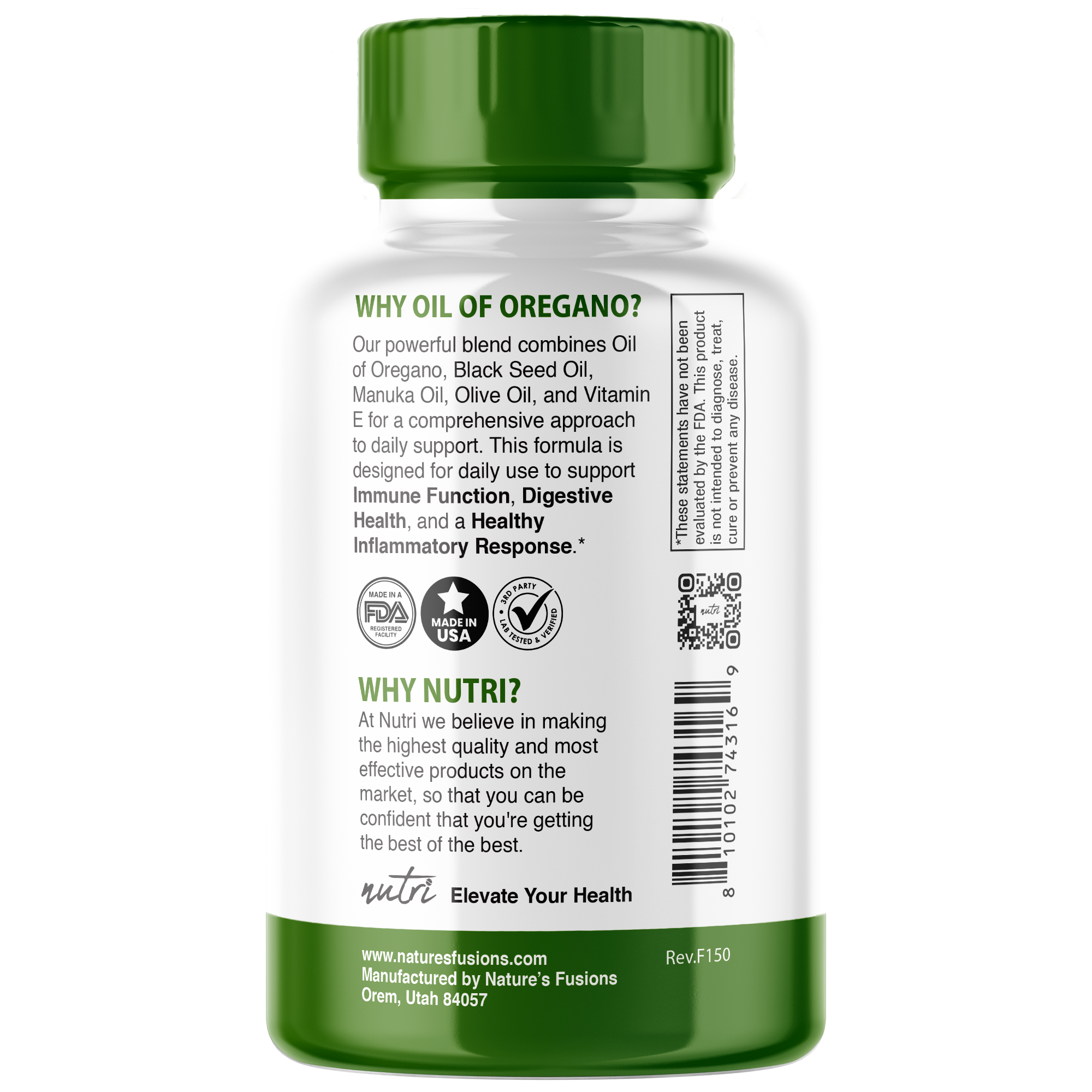Nature's Fusions Nutri Oil of Oregano 500 mg (250 mg) Softgel – 120 Count, view 3