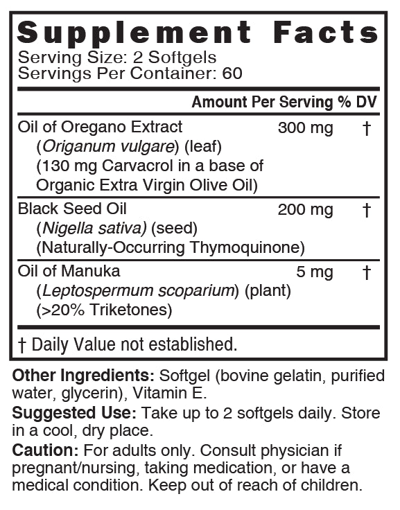 Nature's Fusions Nutri Oil of Oregano 500 mg (250 mg) Softgel – 120 Count, view 4
