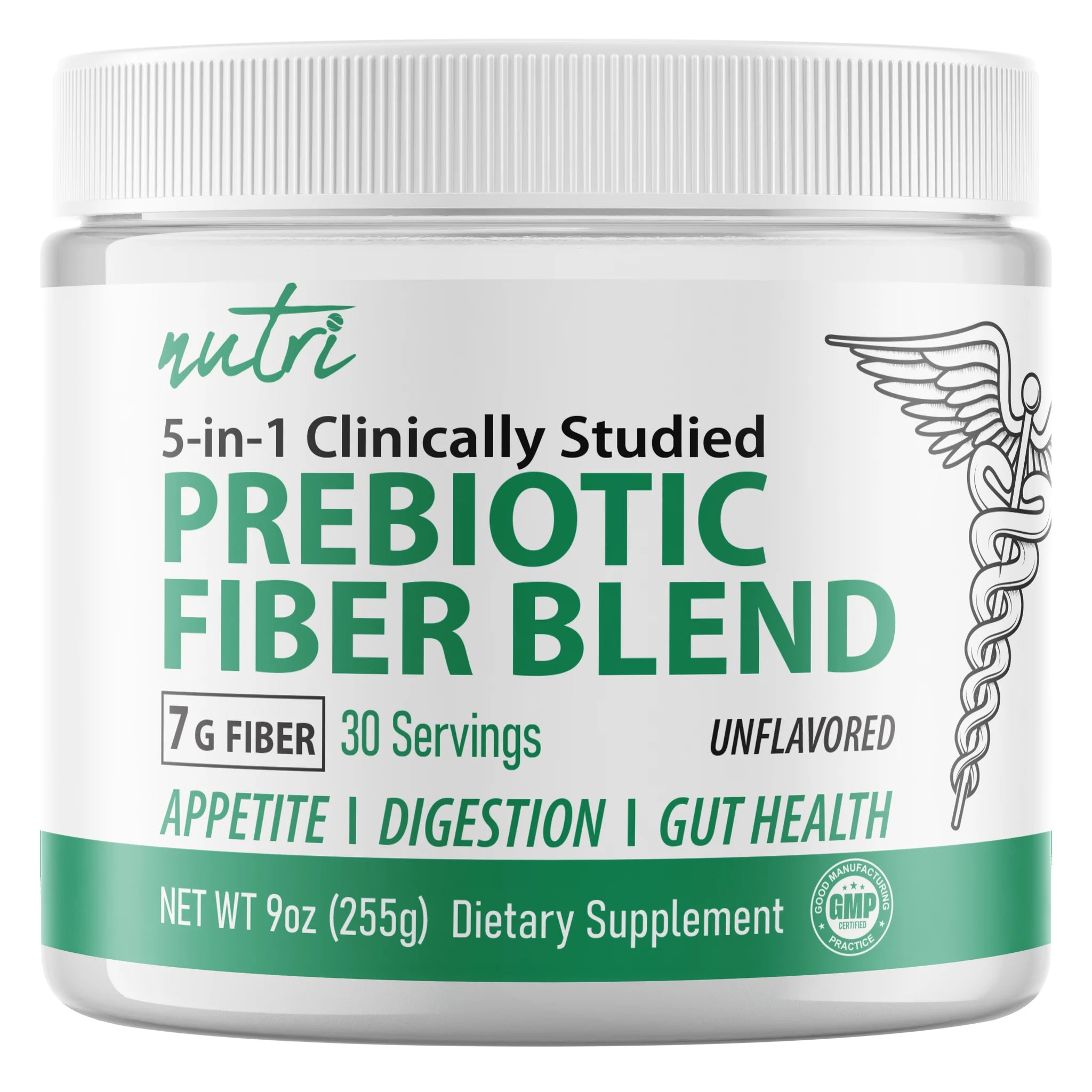 Nature's Fusions Nutri Prebiotic Fiber Complex 7 g Unflavored Powder โ 255 g Tub