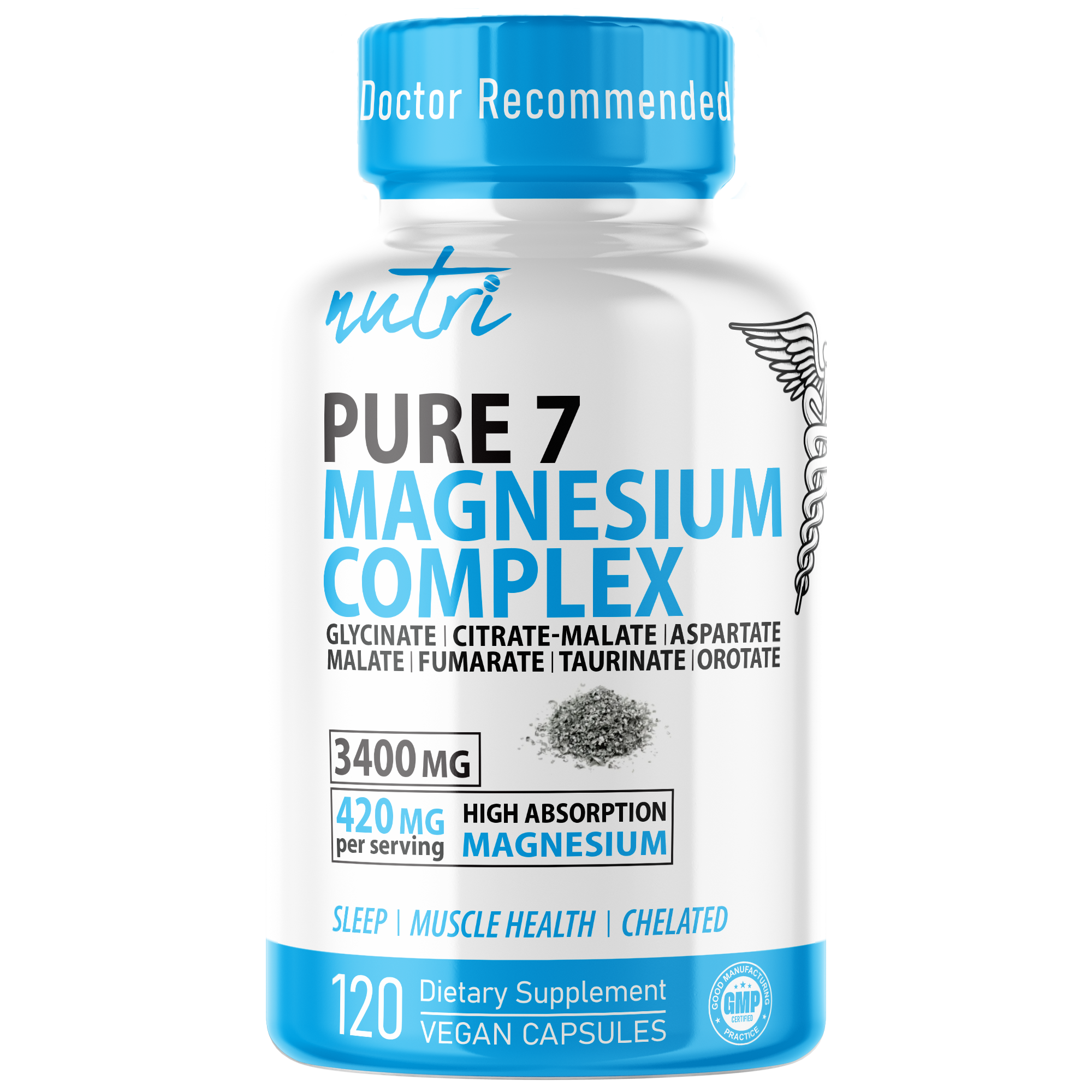 Nature's Fusions Nutri Magnesium Pure 7 Complex 420 mg โ 120 Count
