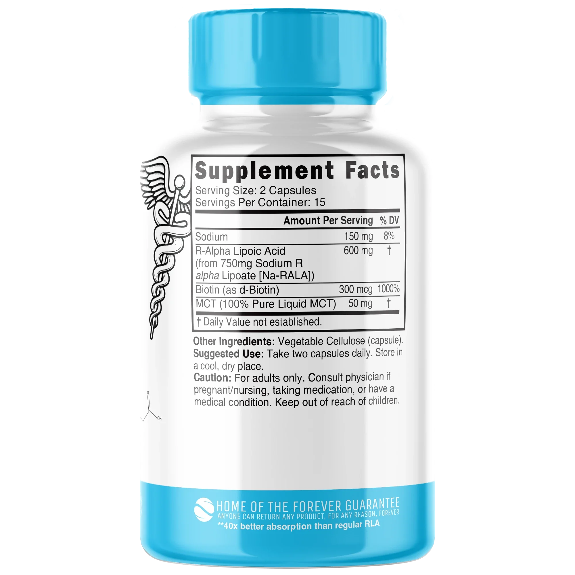 Nature's Fusions Nutri R Lipoic Acid+ R-ALA (Stabilized Na-RALA with Biotin) 600 mg – 30 Count, view 2