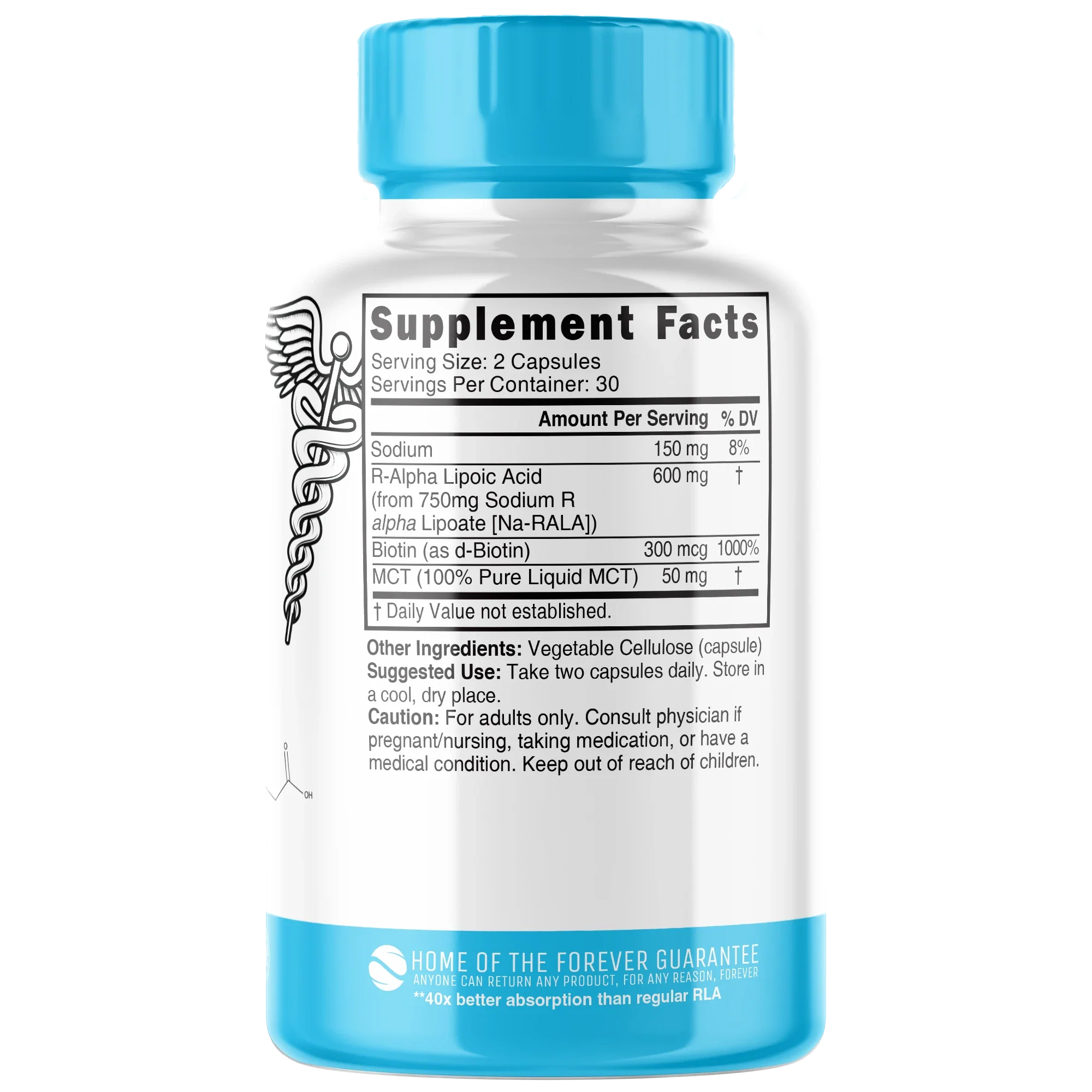 Nature's Fusions Nutri R Lipoic Acid+ R-ALA (Stabilized Na-RALA with Biotin) 600 mg – 60 Count, view 2