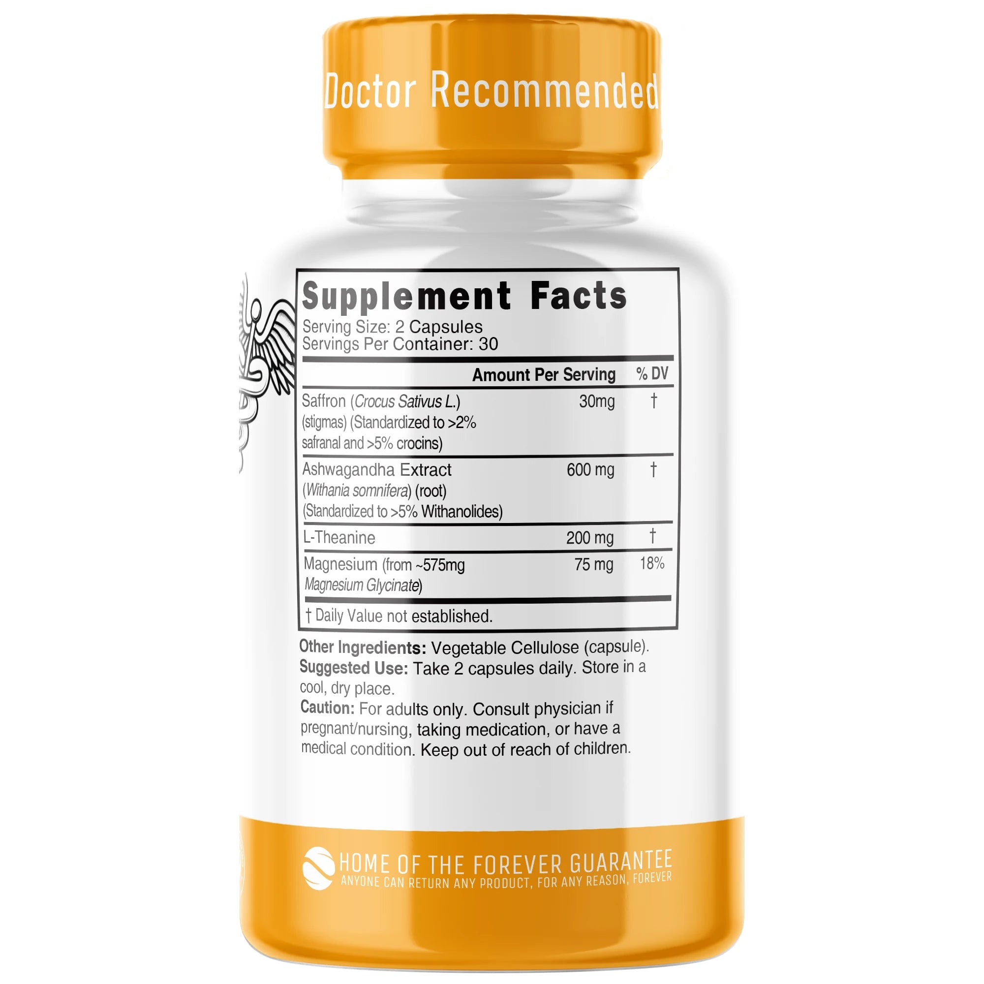 Nature's Fusions Nutri Saffron + Ashwagandha Complex with L-Theanine & Magnesium Glycinate – 60 Count, view 2