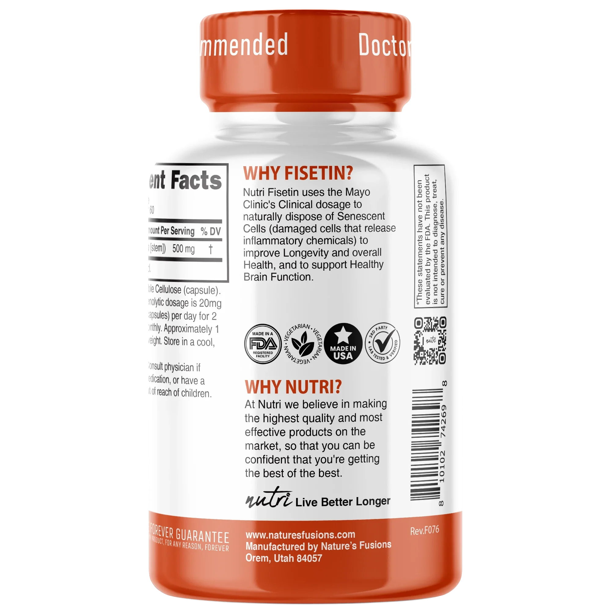 Nature's Fusions Nutri Fisetin 500 mg – 60 Count, view 3