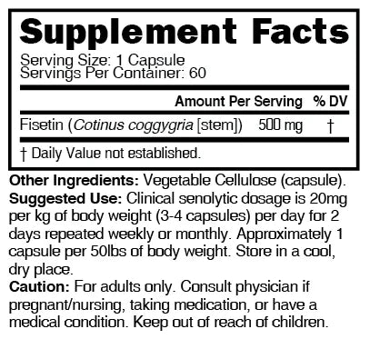 Nature's Fusions Nutri Fisetin 500 mg – 60 Count, view 4