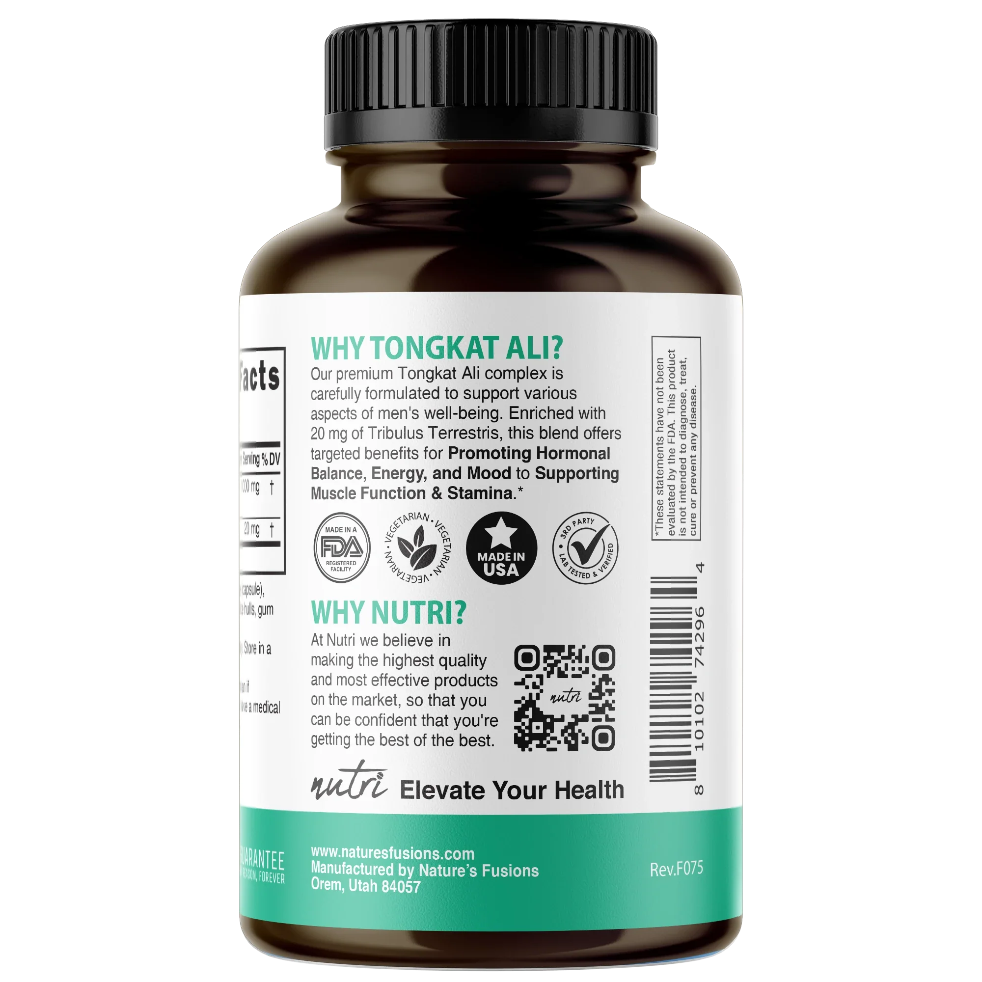 Nature's Fusions Nutri Tongkat Ali 1020 mg Extra Strength – 120 Count, view 3