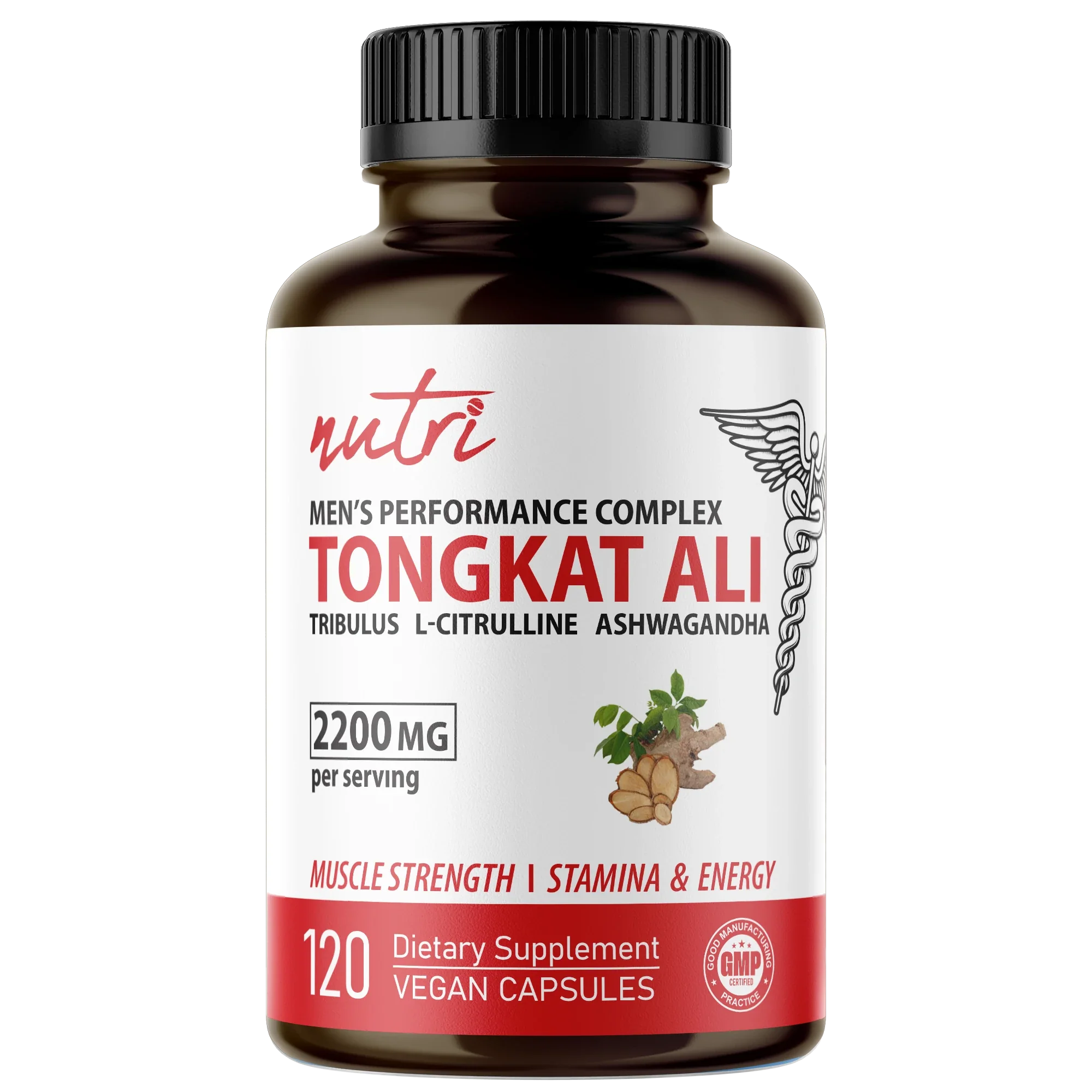 Nature's Fusions Nutri Tongkat Ali Men’s Performance Complex 2200 mg – 120 Count