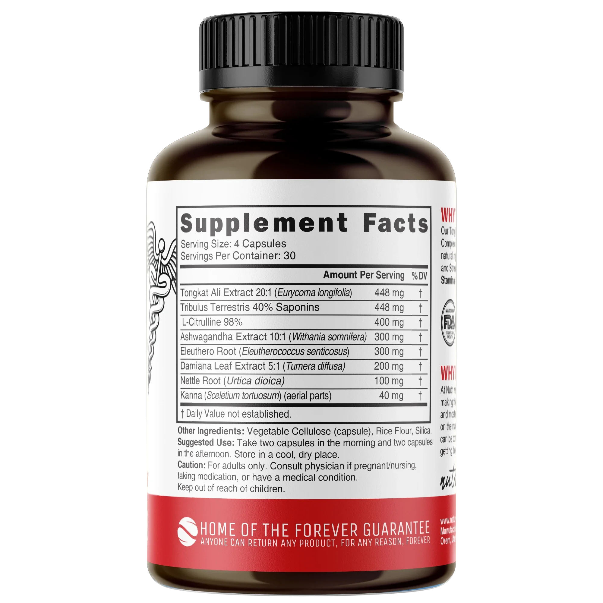 Nature's Fusions Nutri Tongkat Ali Men’s Performance Complex 2200 mg – 120 Count, view 2