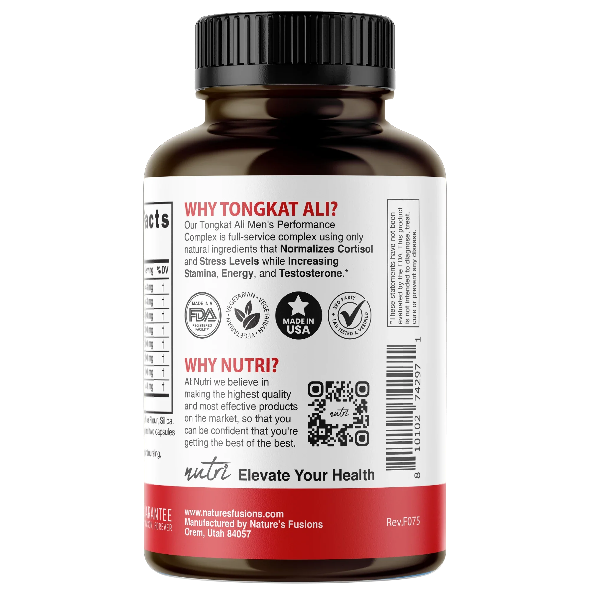Nature's Fusions Nutri Tongkat Ali Men’s Performance Complex 2200 mg – 120 Count, view 3
